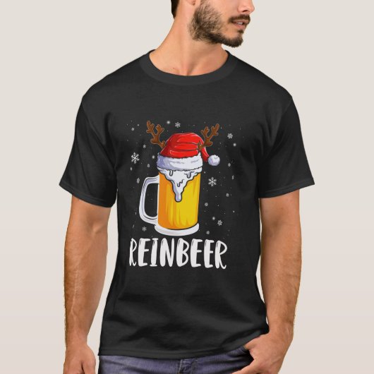 Winedeer Reinbeer Grappig Kerstpaar Matching T-shirt (Voorkant)