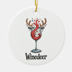 Winedeer Rendier Kerstmis Xmas Matching Familie Keramisch Ornament