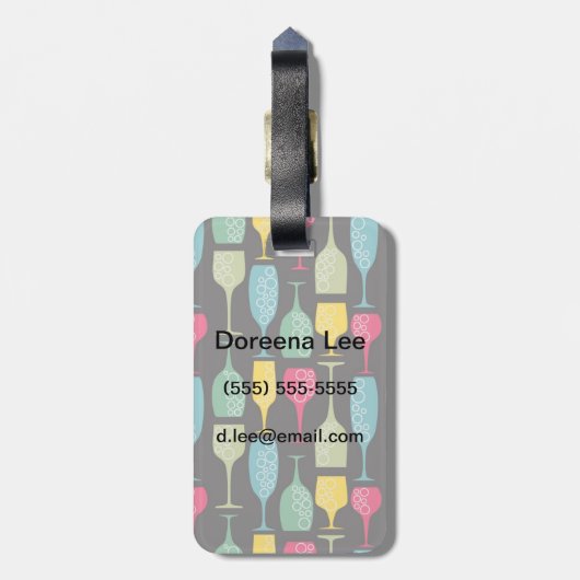 Wineglass Bagagelabel (Achterkant verticaal)