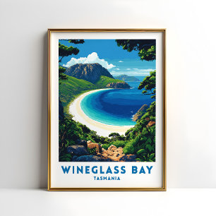 Wineglass Bay Tasmanië Reisposter Kunst Poster