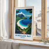 Wineglass Bay Tasmanië Reisposter Kunst Poster