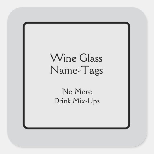 WineGlass-naamlabels Vierkante Sticker (Voorkant)