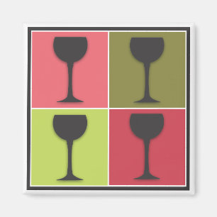 Wineglass Pop Art Wijn Therero Magnet