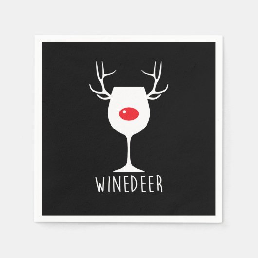 Winehersen Funny X-mas Wijnfles Servet (Voorkant)
