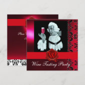 WINEKENNER WIJNPROEVERIJ PARTY RODE WAX ZEGEL MONO KAART (Voorkant / Achterkant)