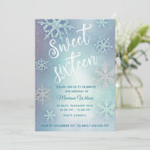 Winer wonderland Glanzend sprankelende blauwe snee Kaart (Staand voorkant)