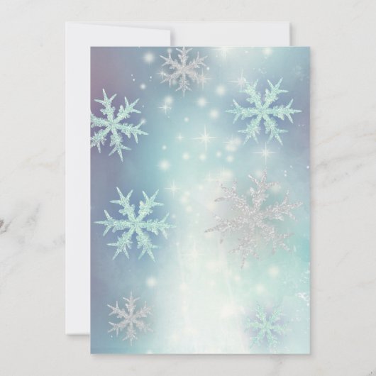 Winer wonderland Glanzend sprankelende blauwe snee Kaart (Achterkant)