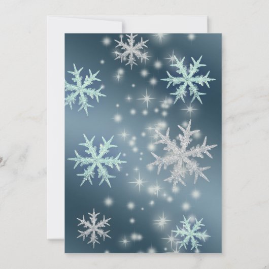 Winer wonderland Glanzend sprankelende blauwe snee Kaart (Achterkant)