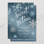 Winer wonderland Glanzend sprankelende blauwe snee Kaart (Voorkant / Achterkant)