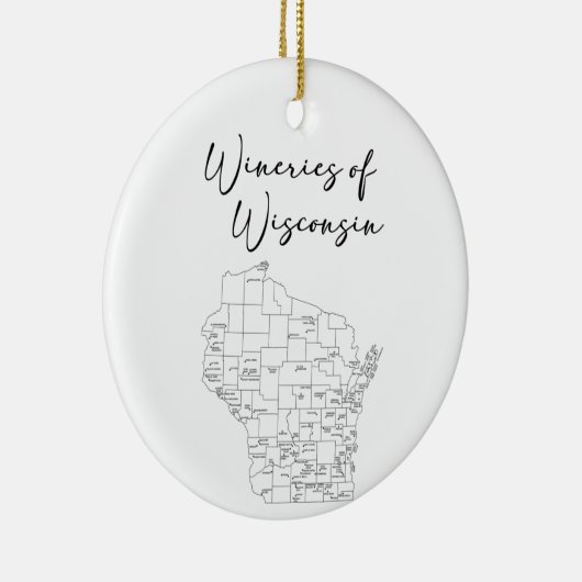 Wineries van Wisconsin Keramisch Ornament (Rechts)