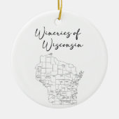 Wineries van Wisconsin Keramisch Ornament (Voorkant)