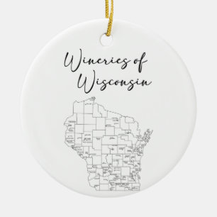 Wineries van Wisconsin Keramisch Ornament
