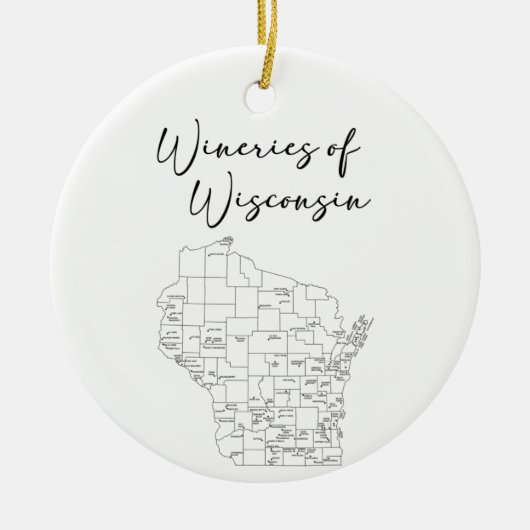 Wineries van Wisconsin Keramisch Ornament (Voorkant)
