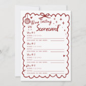Winery Bachelorette Party 4 Wine Tasting Scorecard (Voorkant)
