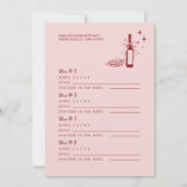 Winery Bachelorette Party 8 Wine Tasting Scorecard (Achterkant)