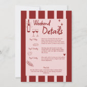 Winery Bachelorette Wine Tasting Red Itinerary Kaart (Achterkant)