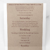 Winery Burgundy Wreath Wedding Photo Itinerary Drieluik Uitnodiging (Binnenzijde eerst)