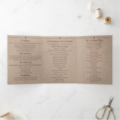 Winery Deep Burgundy Wreath Wedding Itinerary Drieluik Uitnodiging (Binnen)