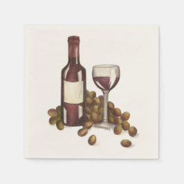 Winery Glass Fles Red Wine Bar Winery Napkins Servetten