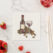 Winery Glass Fles Red Wine Bar Winery Napkins Servetten (Insitu)