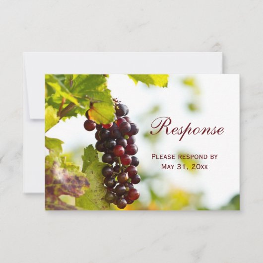 Winery Grapes Vineyard Wedding RSVP-reactiekaart RSVP Kaartje (Voorkant)