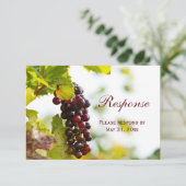 Winery Grapes Vineyard Wedding RSVP-reactiekaart RSVP Kaartje (Staand voorkant)