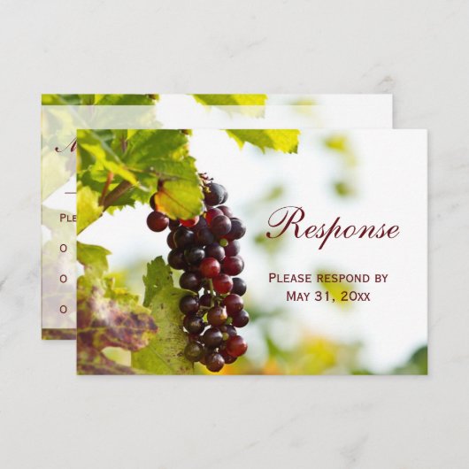 Winery Grapes Vineyard Wedding RSVP-reactiekaart RSVP Kaartje (Voorkant / Achterkant)