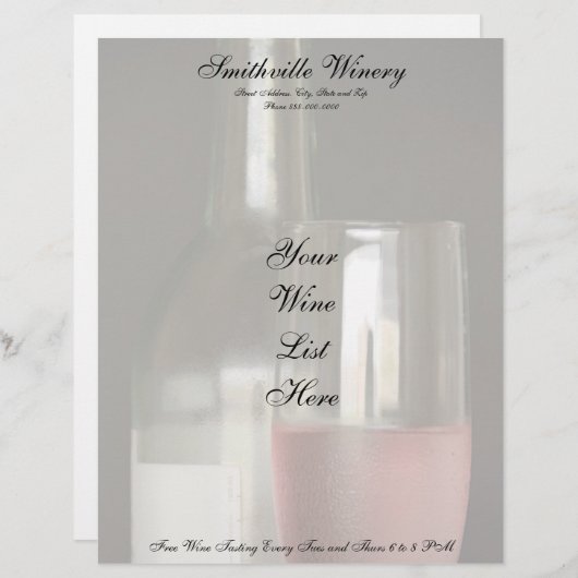 Winery Letterhead Briefhoofd Sjabloon (Voorkant / Achterkant)