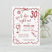 Winery Night Out Wine Tasting Chic 30th Birthday Kaart (Staand voorkant)