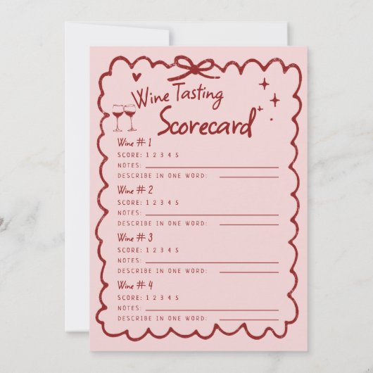 Winery Night Out Wine Tasting Chic 30th Birthday Kaart (Achterkant)