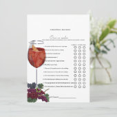 Winery Over of onder vrijgezellenfeest spel Kaart (Staand voorkant)