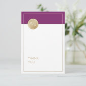 Winery paarse minimalistische moderne bruiloft bed bedankkaart (Staand voorkant)