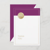 Winery paarse minimalistische moderne bruiloft bed bedankkaart (Voorkant / Achterkant)