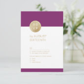 Winery paarse minimalistische moderne bruiloft RSV RSVP Kaartje (Staand voorkant)