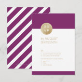 Winery paarse minimalistische moderne bruiloft RSV RSVP Kaartje (Voorkant / Achterkant)