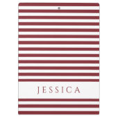 Winery Red en White Striped Pattern Name Klembord (Achterkant)