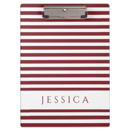 Winery Red en White Striped Pattern Name Klembord
