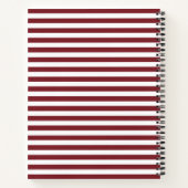 Winery Red en White Striped Pattern Name Notitieboek (Achterkant)