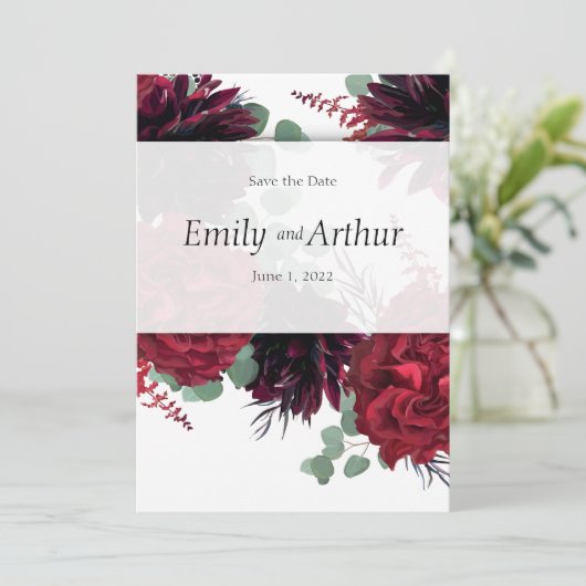 Winery red & white set 10 Save the Date Kaart (Staand voorkant)