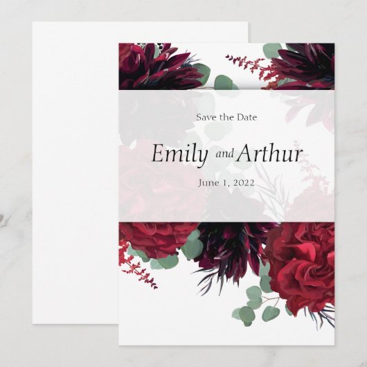 Winery red & white set 10 Save the Date Kaart (Voorkant / Achterkant)