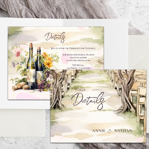 Winery Rustic Chic Grapevine Wedding Details Briefkaart