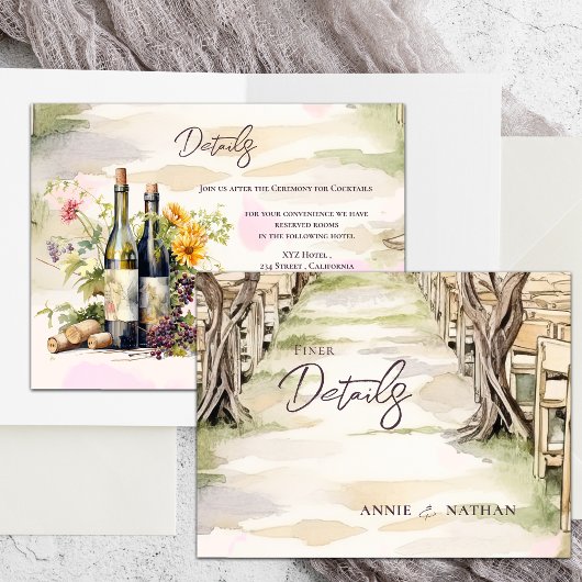 Winery Rustic Chic Grapevine Wedding Details Briefkaart