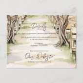 Winery Rustic Chic Grapevine Wedding Details Briefkaart (Voorkant)