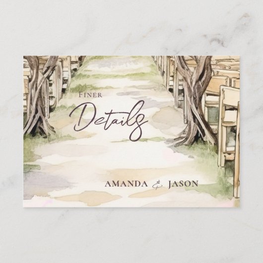 Winery Rustic Chic Grapevine Wedding Details Informatiekaartje (Achterkant)