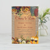 Winery rustieke land bloemenverlovingsfeest kaart (Staand voorkant)