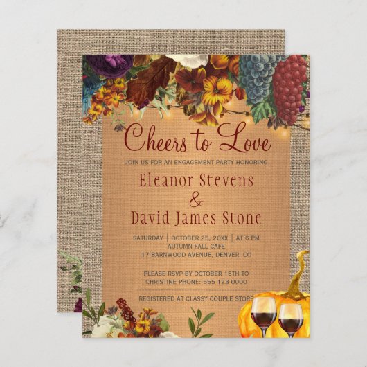 Winery Rustige, floral BUGET verlofpartij (Voorkant / Achterkant)