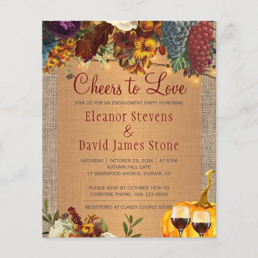 Winery Rustige, floral BUGET verlofpartij (Voorkant)