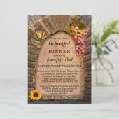 Winery Vineyard Rehearsal Dinner Invitation Kaart (Staand voorkant)