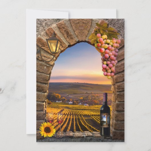 Winery Vineyard Rehearsal Dinner Invitation Kaart (Achterkant)