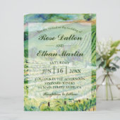 Winery Vineyard Waterverf Wedding Invitations Kaart (Staand voorkant)